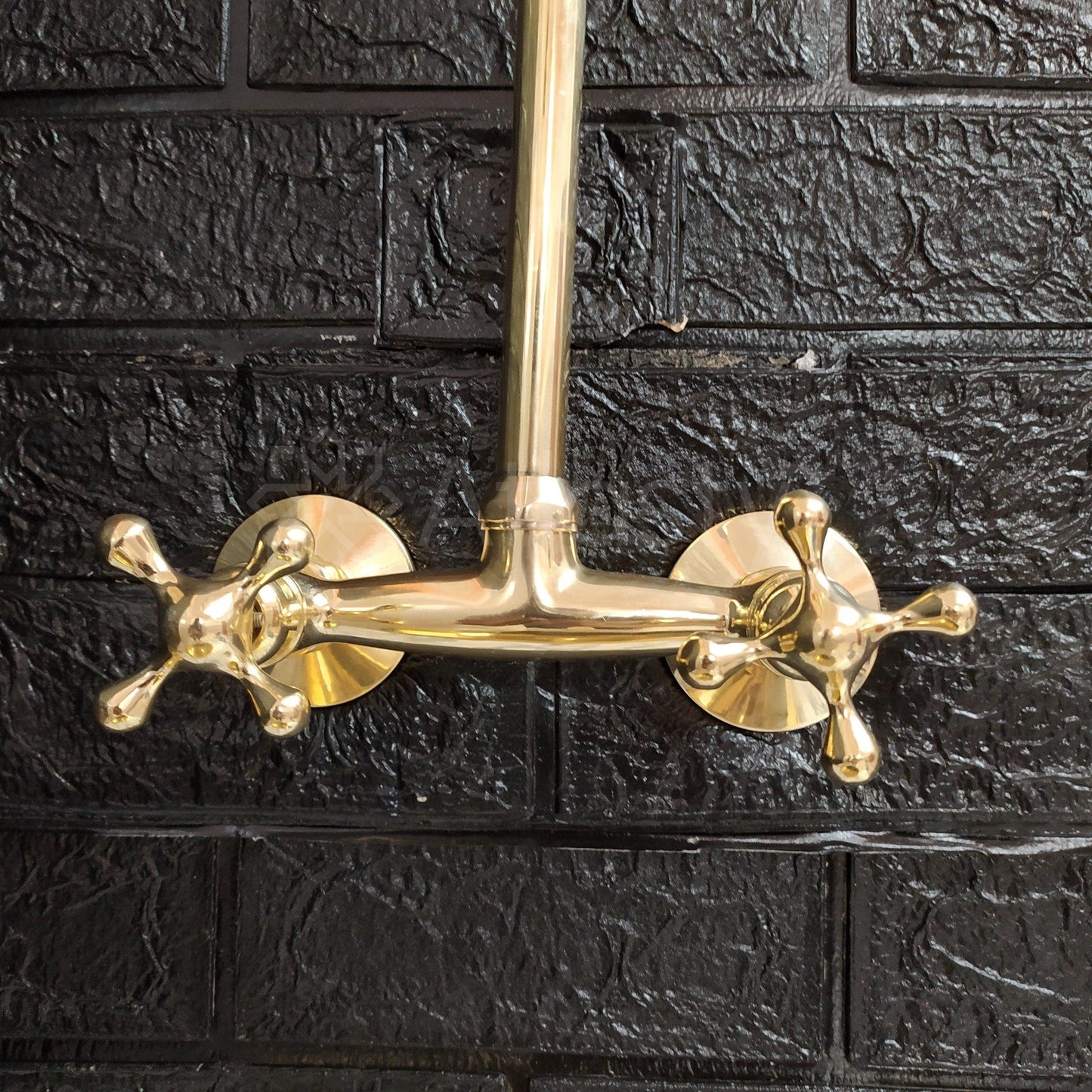 6" Unlacquered Brass Wall Mount Faucet, Gooseneck Faucet