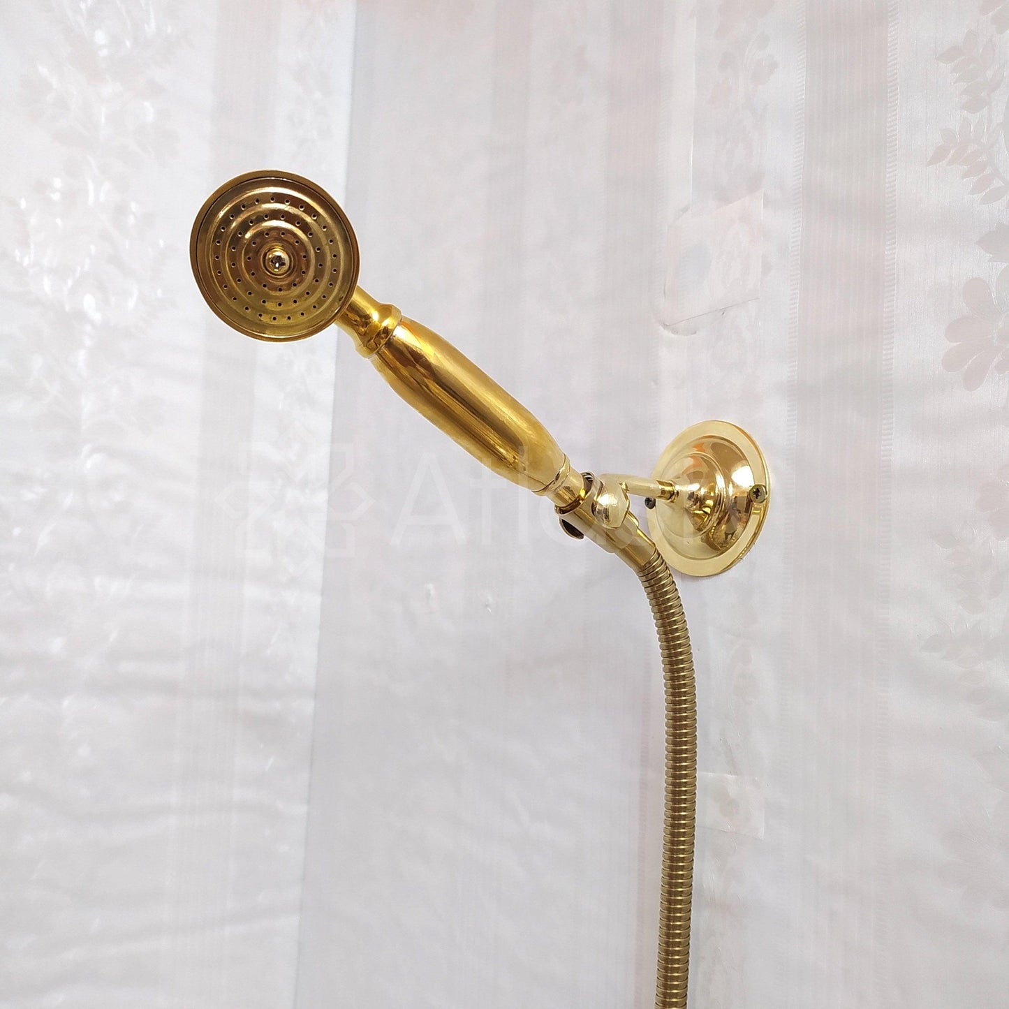 Antique Brass Handheld Shower, and 2 Handles - Ref: ATLASS29