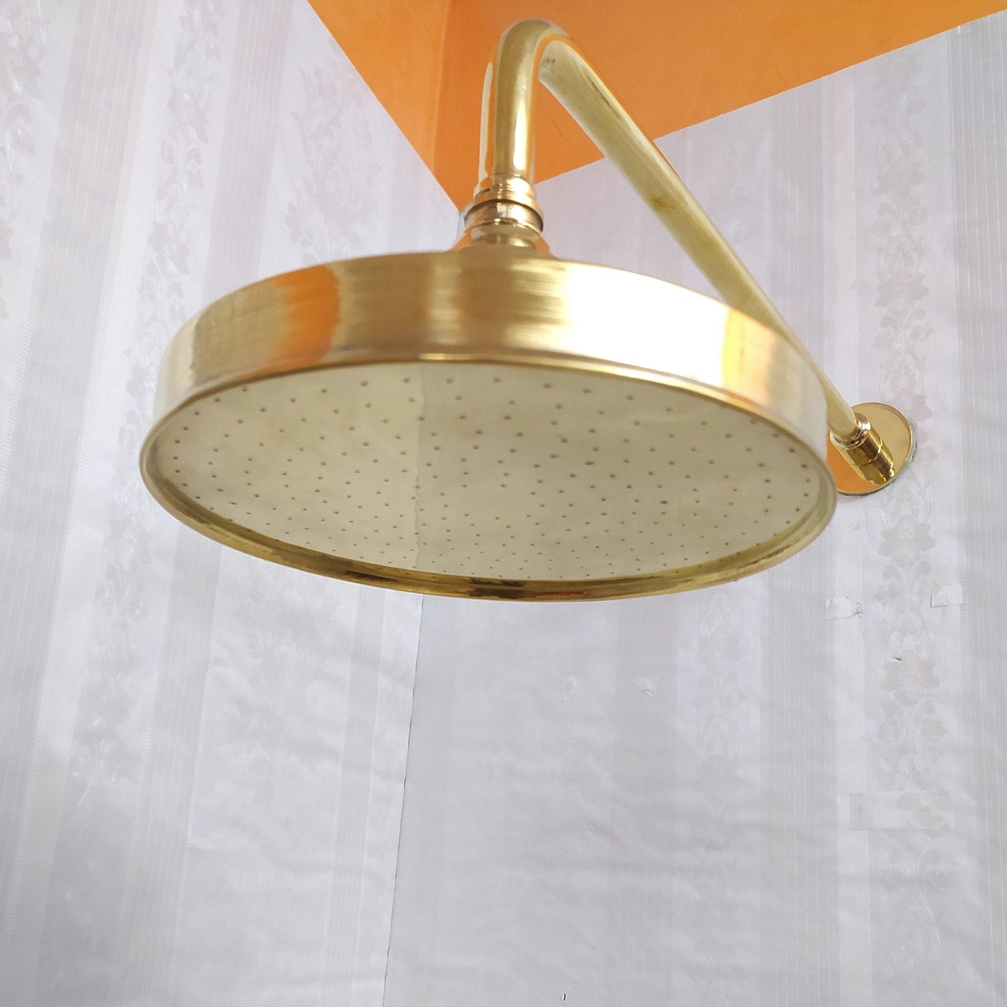 Antique Brass Shower System with Round Shower Head, Bath Faucet, and 3 Handles - Ref: ATLASS17