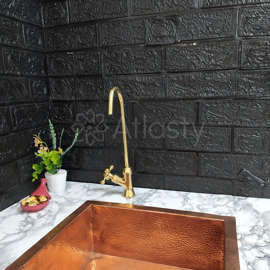 Single Handle Faucet, Unlacquered Solid Brass