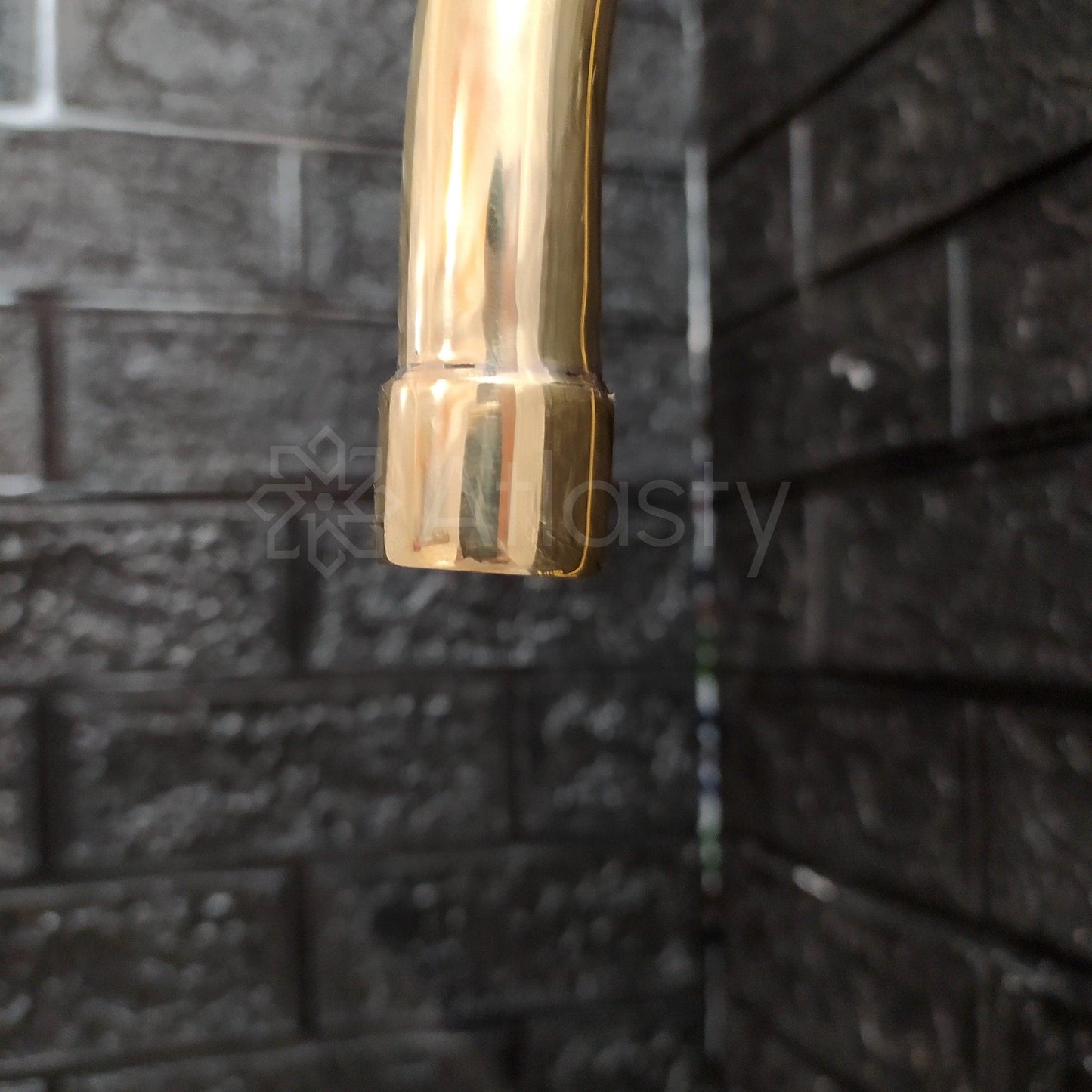 6" Unlacquered Brass Wall Mount Faucet, Gooseneck Faucet