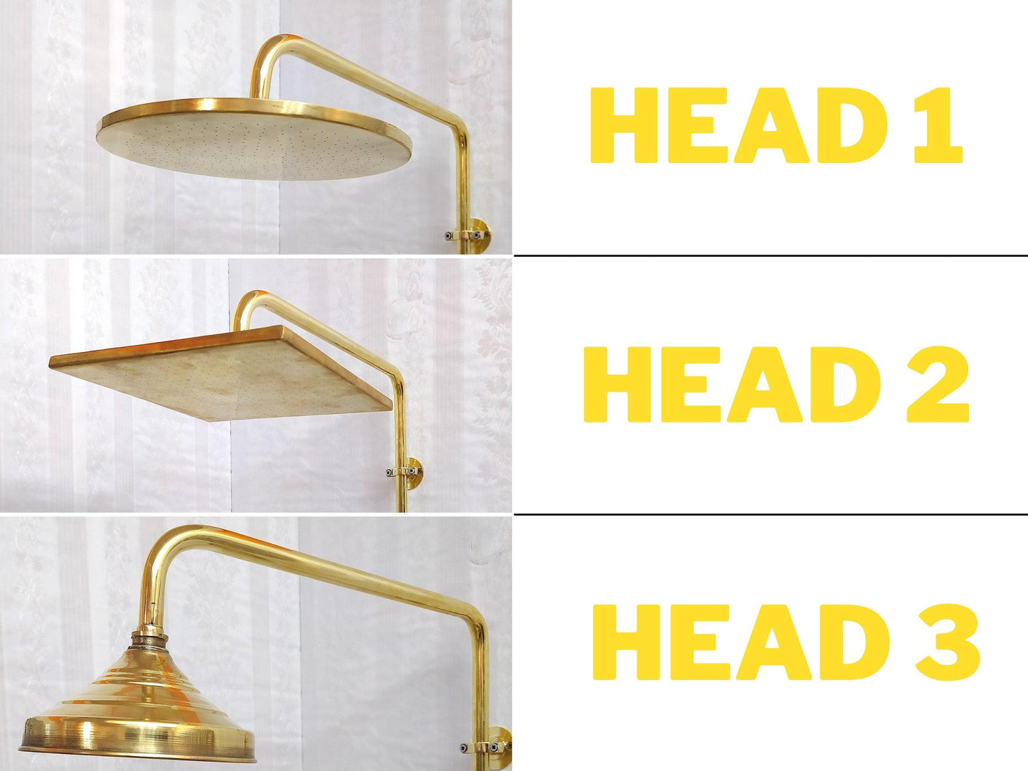 Antique Brass Shower System with Round Shower Head, Bath Faucet, and 3 Handles - Ref: ATLASS17