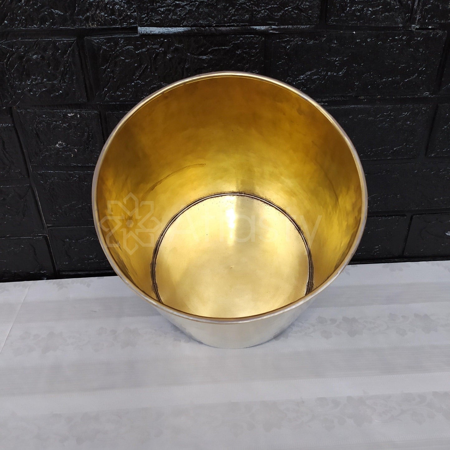 Solid Brass Trash Can, Waste Paper Bin, Outdoor Trash Bin