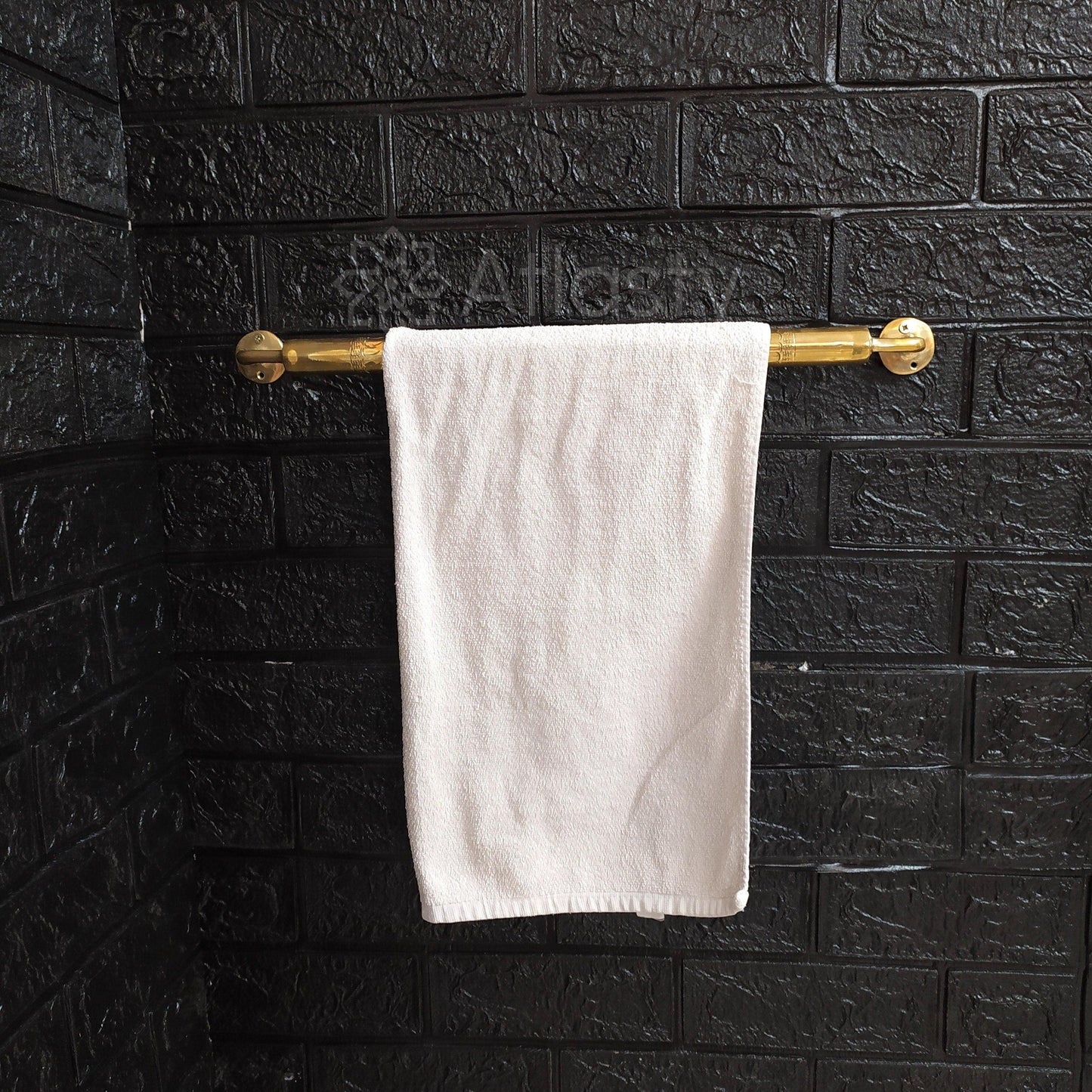 Engraved Solid Brass Wall Mounted Towel Holder For Bathroom