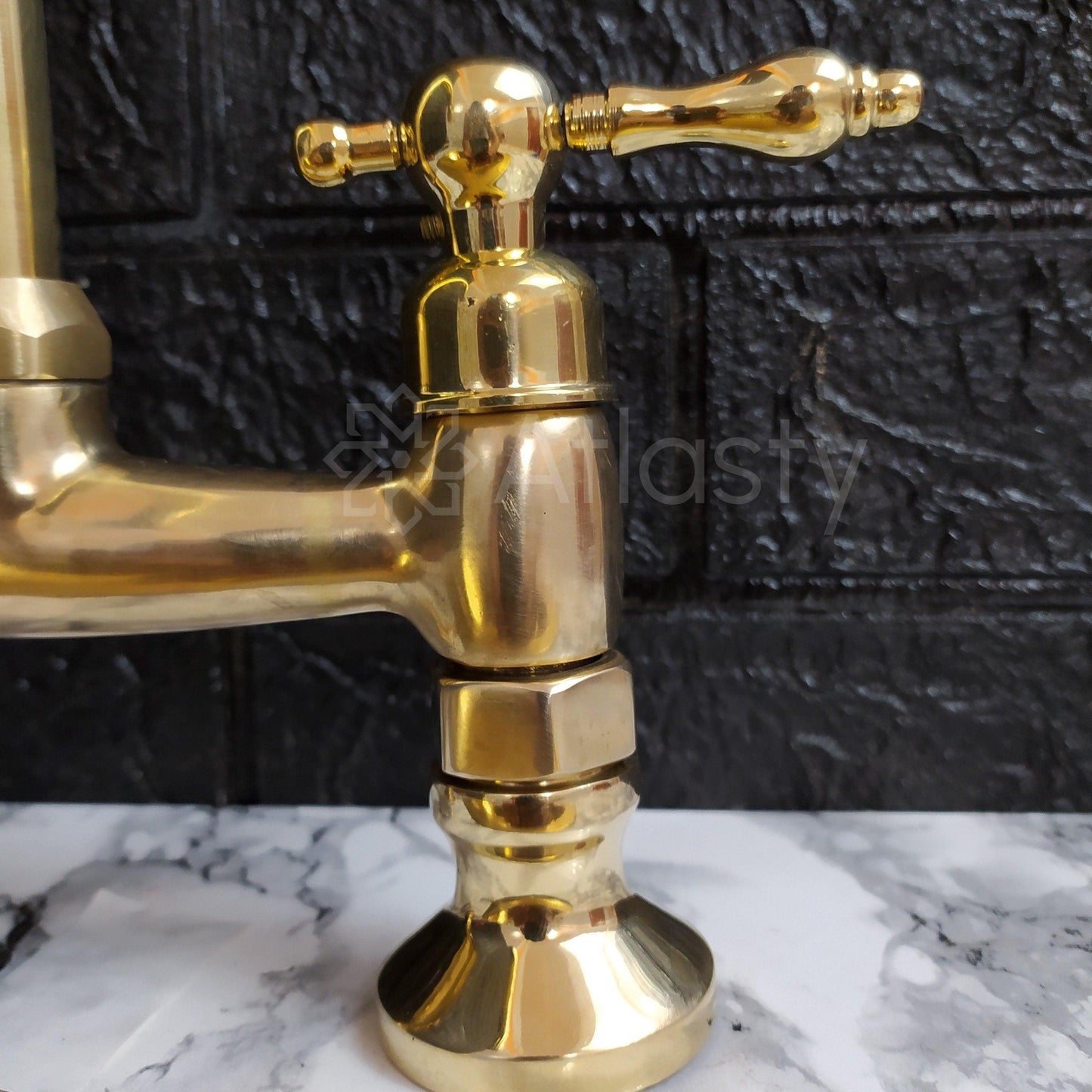 Gooseneck Solid Brass Faucet,Bridge Faucet, Unlacquered Brass