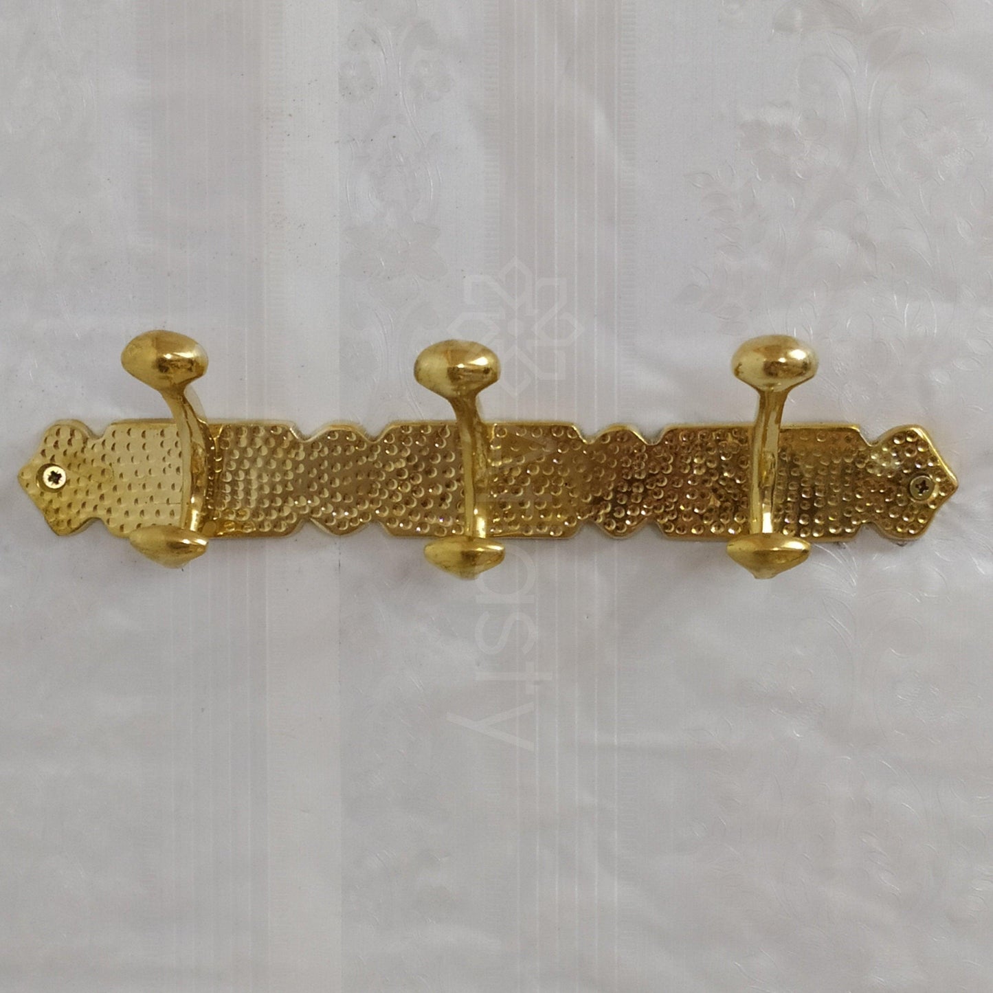 Hammered Solid Brass Clothes Hooks Holder, Handcrafted Wall Hanging Hook