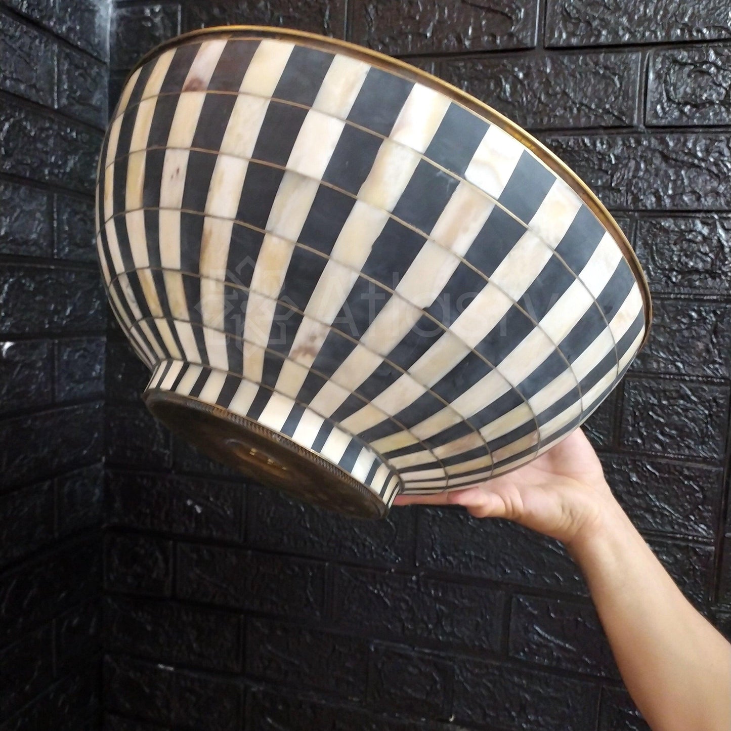 Bathroom Sink created from Wood and Brass, Vanity Vessel Sink