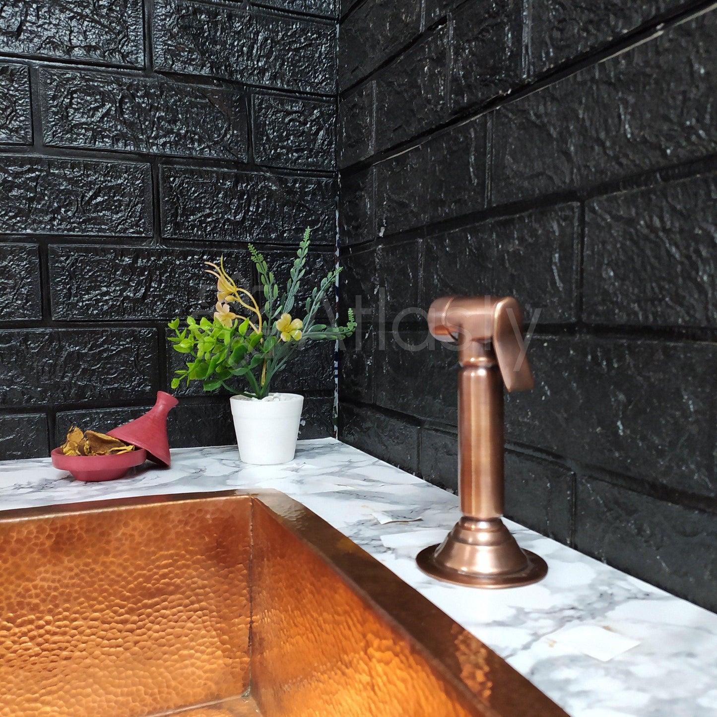 Rociador manual de cocina de cobre macizo, rociador lateral de cocina de cobre para agua fría