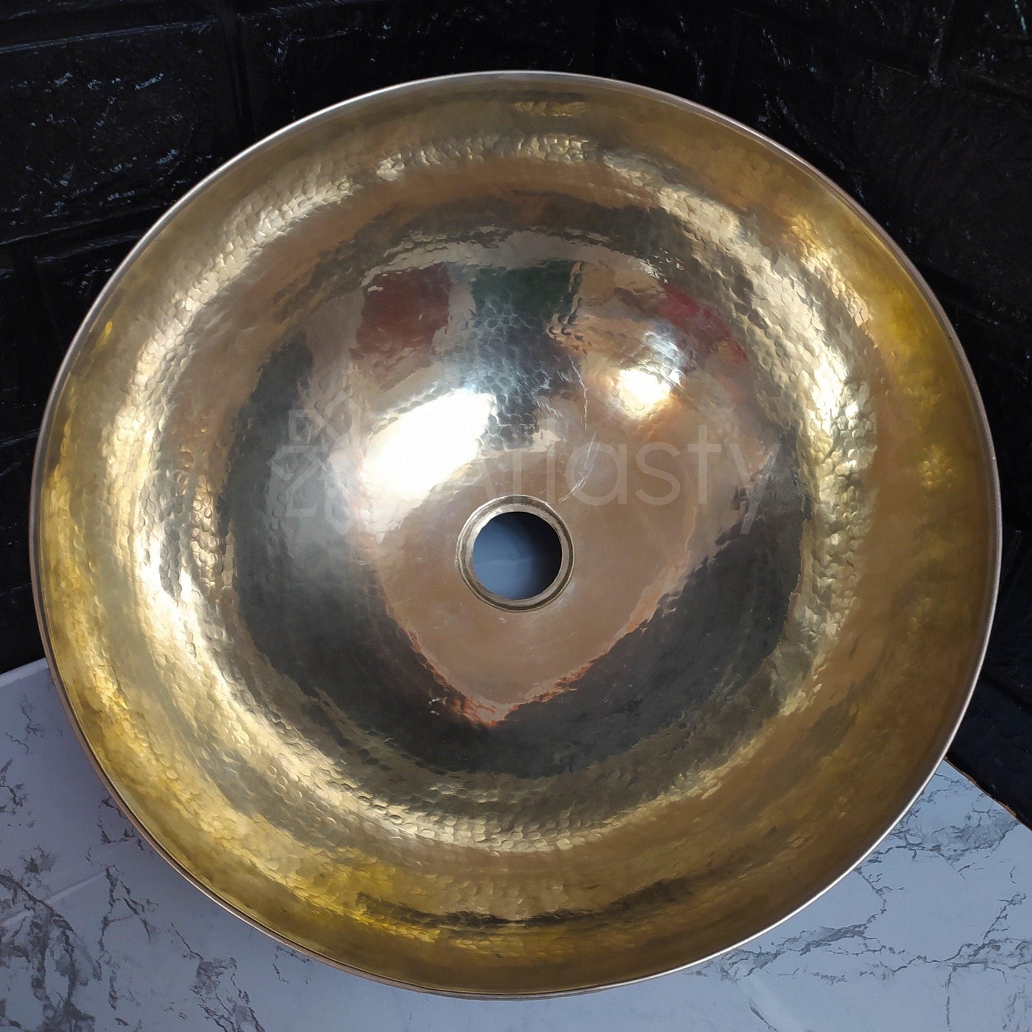 Brass Bathroom Sink | Brass Resin Vanity Vessel Sink | Black and White Bowl Sink | Bathroom Vanities | Antique | Bathroom Decoration