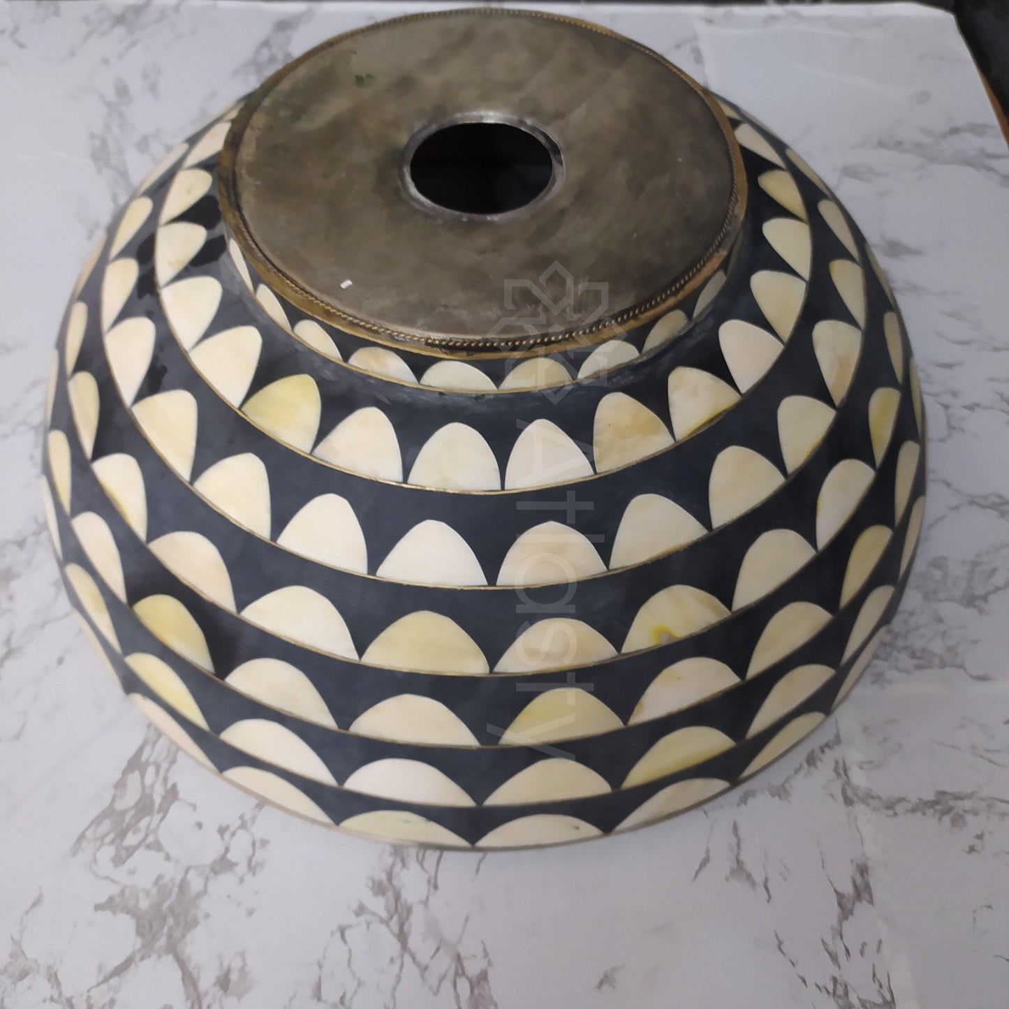 Brass Bathroom Sink | Brass Resin Vanity Vessel Sink | Black and White Bowl Sink | Bathroom Vanities | Antique | Bathroom Decoration