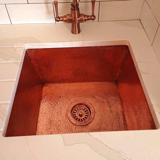 Solid Copper Hammered Sink, Kitchen Bar Sink, Island Sink
