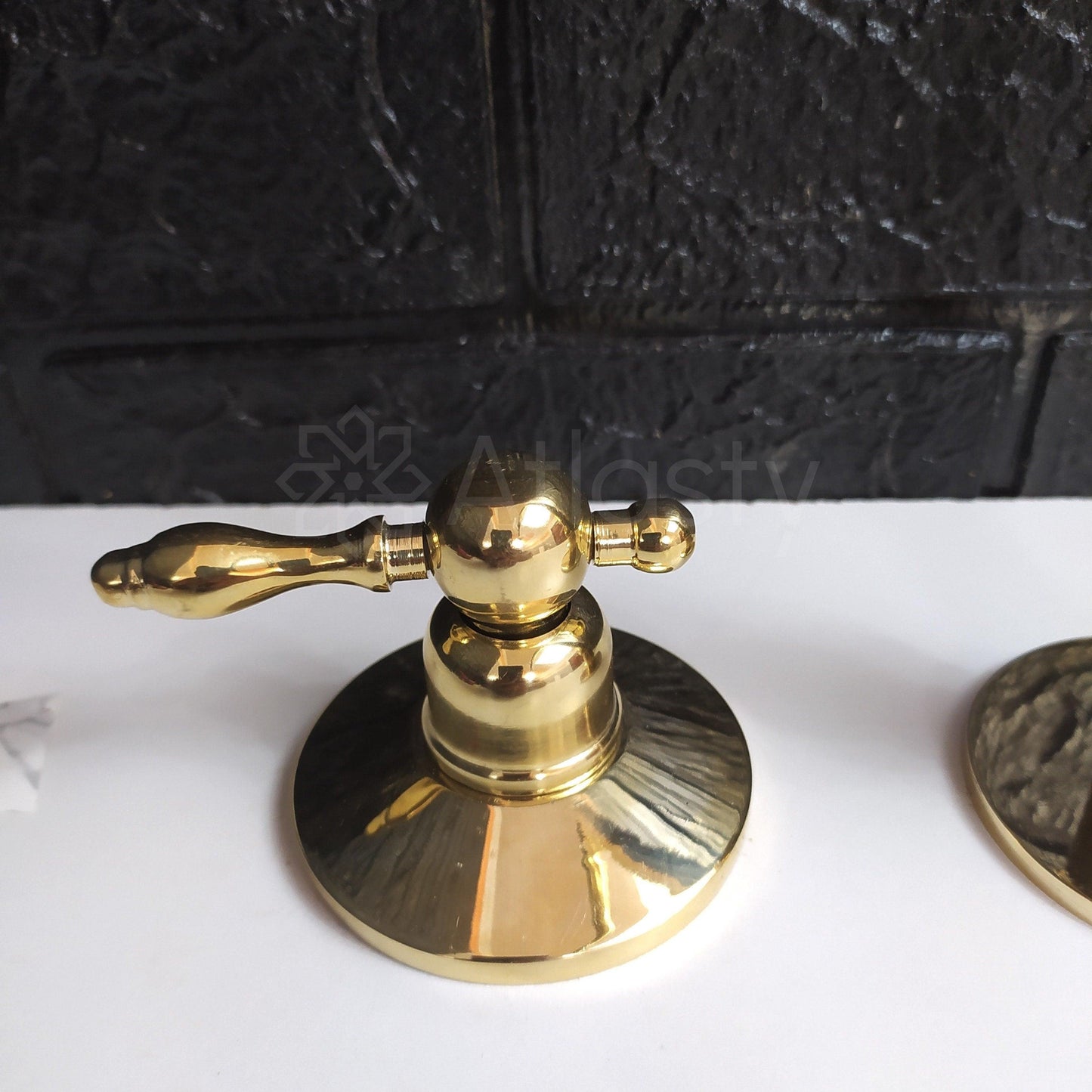 Unlacquered Brass 3 Holes Faucet | Deck Mounted Faucet | Lever Handles | Swivel Spout | Sprayer & Filtered Water Tap | Gold Antique Faucet