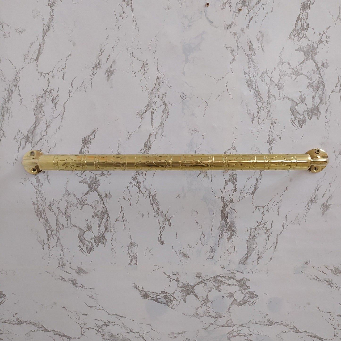 Engraved Solid Brass Wall Mounted Towel Holder For Bathroom