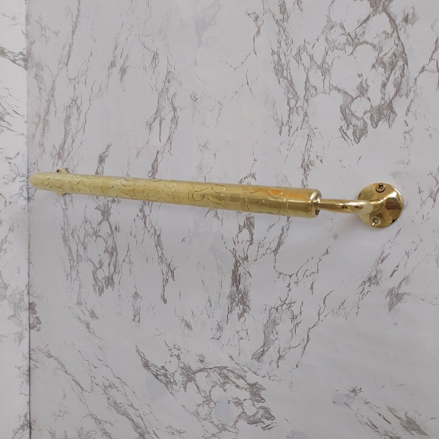 Engraved Solid Brass Wall Mounted Towel Holder For Bathroom