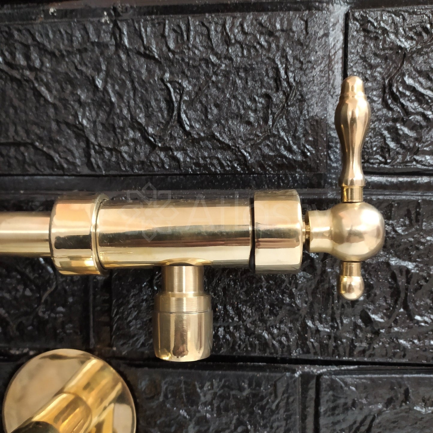 Handcrafted Pot Filler Kitchen Faucet, Unlacquered Solid Brass Pot Filler Kitchen Faucet with Lever Handle , Antique Brass