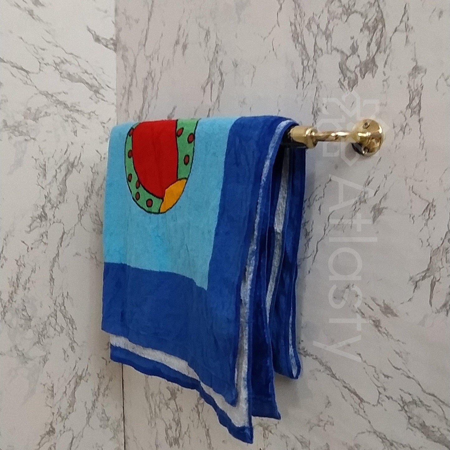 Hammered Solid Brass Wall Mounted Towel Holder For Bathroom