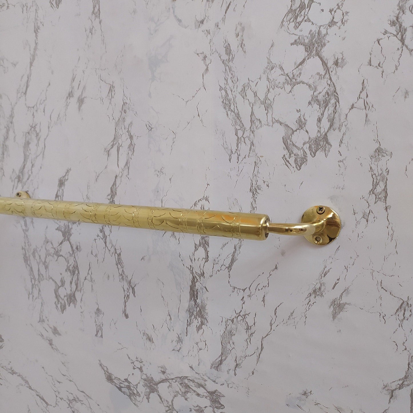 Engraved Solid Brass Wall Mounted Towel Holder For Bathroom