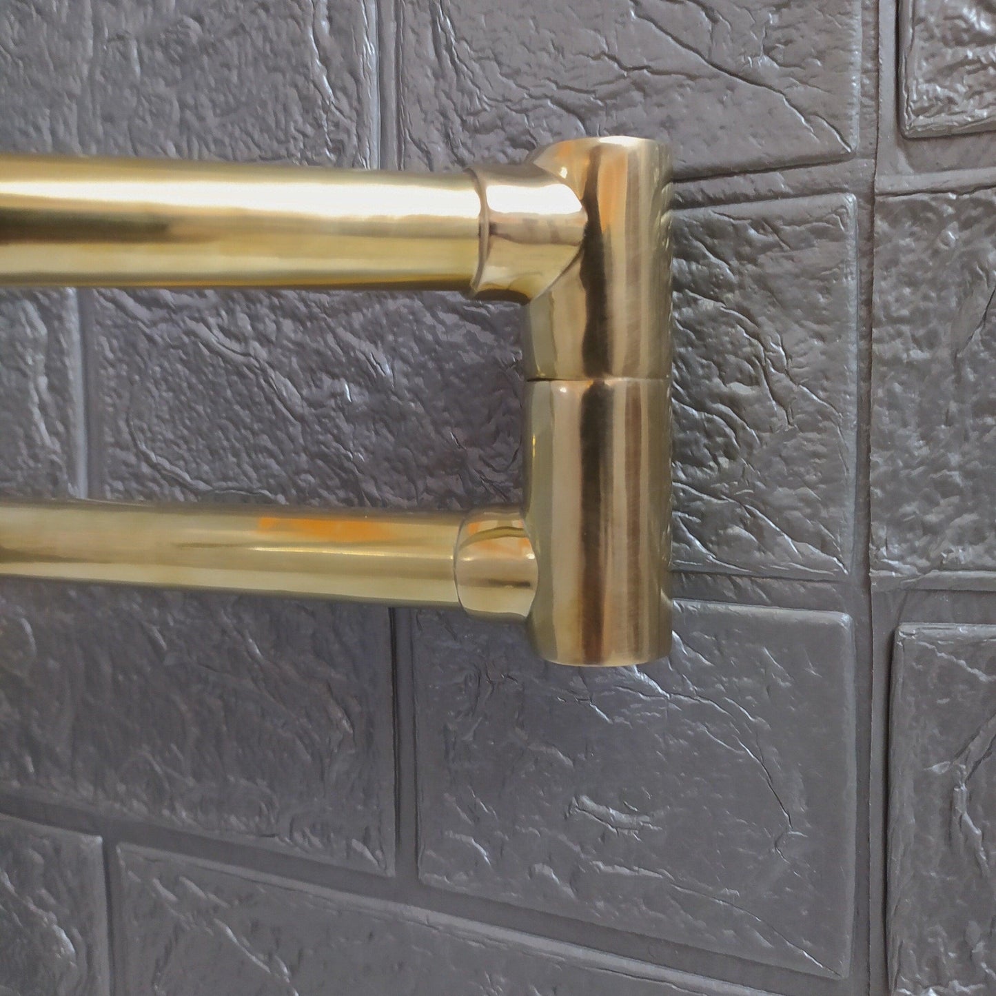 Unlacquered Brass Pot Filler with Lever Handle - A Stylish and Functional Kitchen Essential