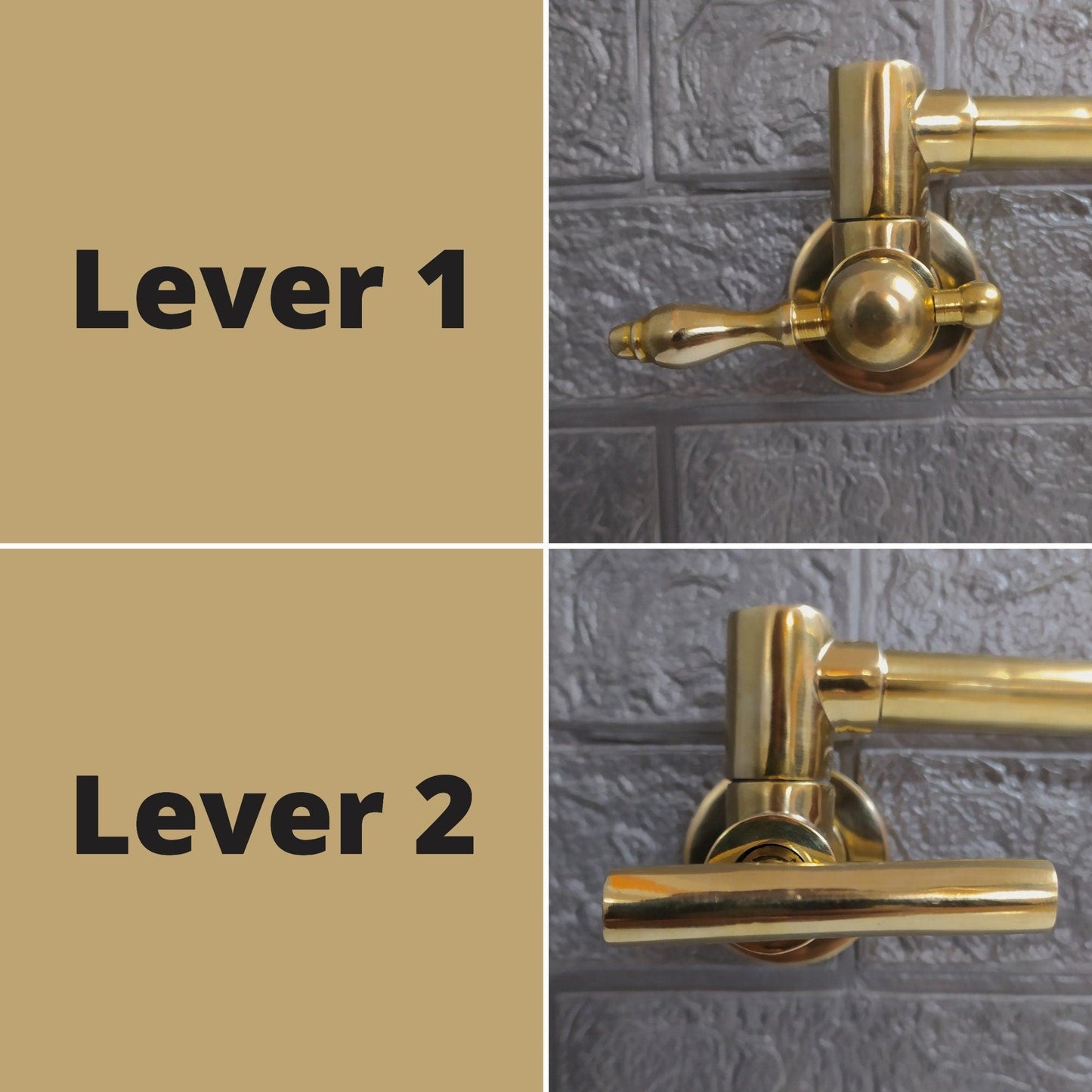 Unlacquered Brass Pot Filler with Lever Handle - A Stylish and Functional Kitchen Essential