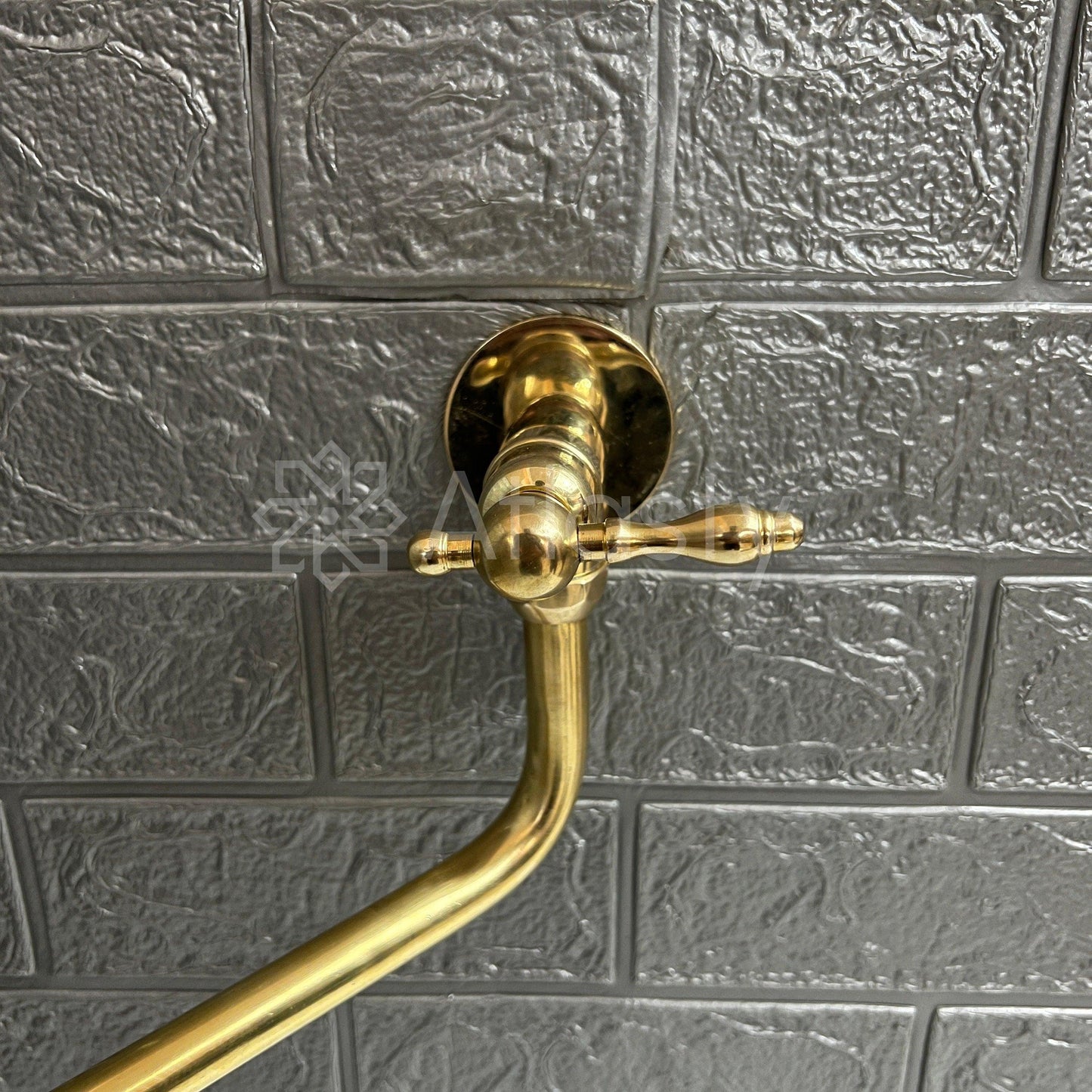 Wall Mount Pot Filler Kitchen Faucet, Unlacquered Solid Brass Pot Filler Kitchen Faucet, Antique Brass