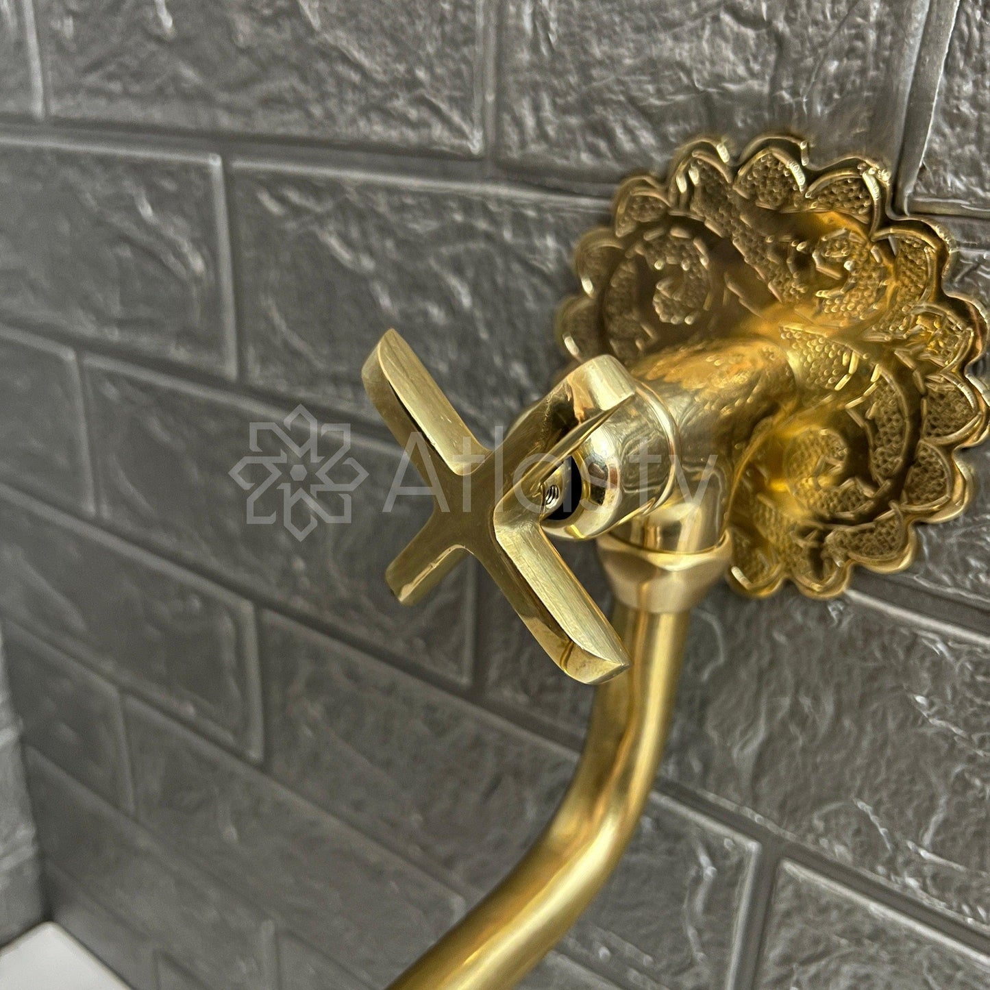 Wall Mount Pot Filler Kitchen Faucet, Unlacquered Solid Brass Pot Filler Kitchen Faucet, Antique Brass