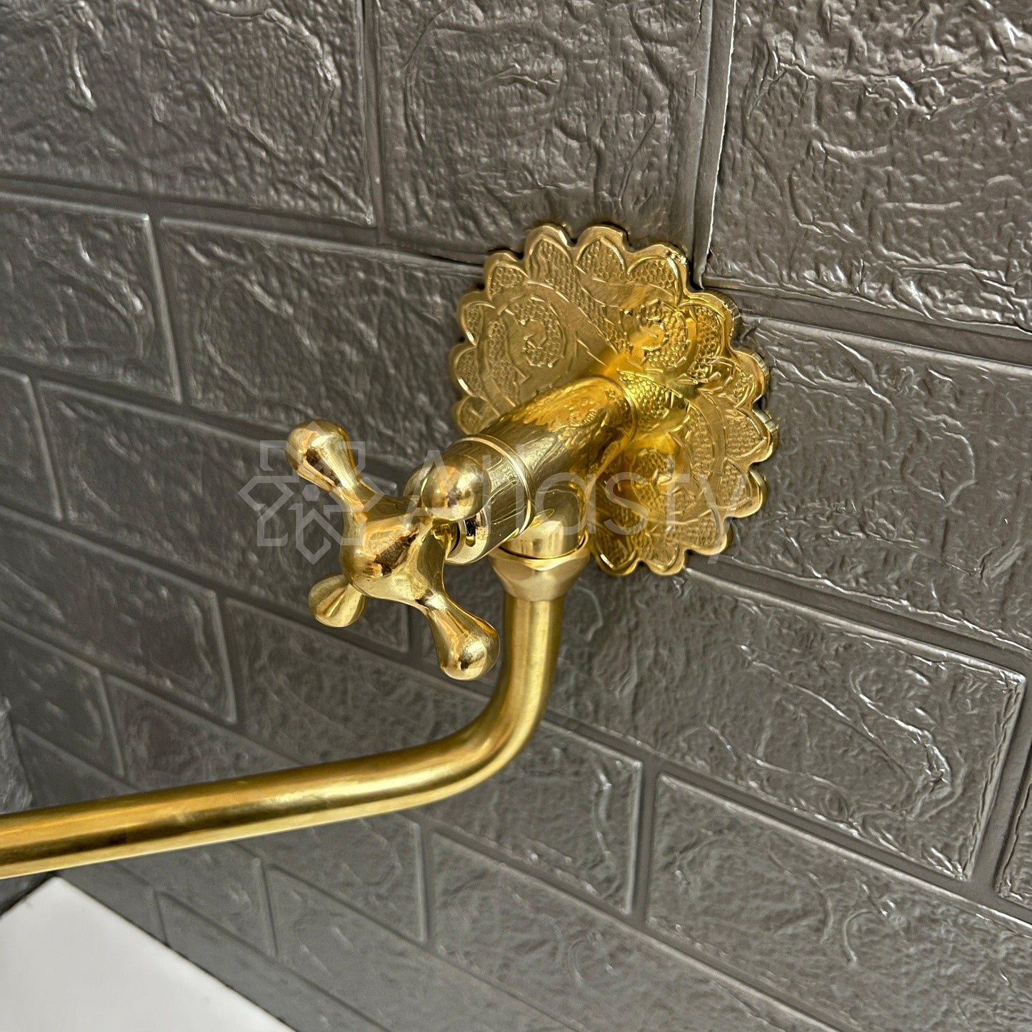 Wall Mount Pot Filler Kitchen Faucet, Unlacquered Solid Brass Pot Filler Kitchen Faucet, Antique Brass