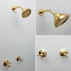 Unlacquered Brass Shower System with Round Shower Head - Ref: ATLASS31