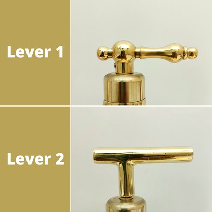 Unlacquered Brass Bridge Kitchen Faucet with Sprayer,  and Lever Handles - Ref: APL-98