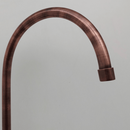 Brass Wall-Mount Bridge Faucet, Antique Copper Finish Faucet with Cross Handles - Ref: WFC005