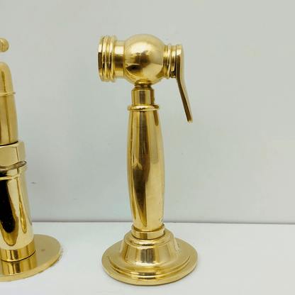 Unlacquered Brass Kitchen Hand Sprayer, Cold Water Solid Brass Sprayer - Ref: ASP004