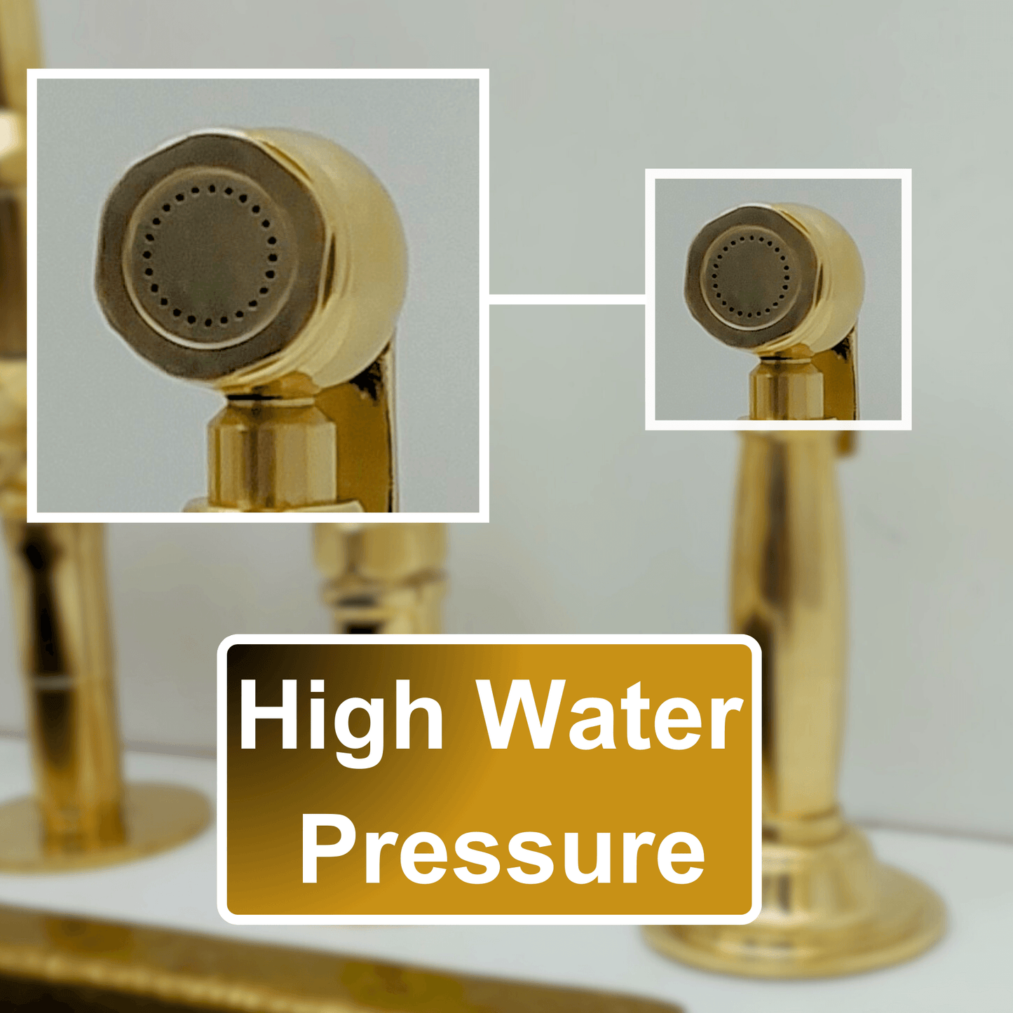 Unlacquered Brass Kitchen Hand Sprayer, Cold Water Solid Brass Sprayer - Ref: ASP004