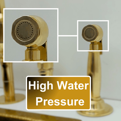 Unlacquered Brass Kitchen Hand Sprayer, Cold Water Solid Brass Sprayer - Ref: ASP004