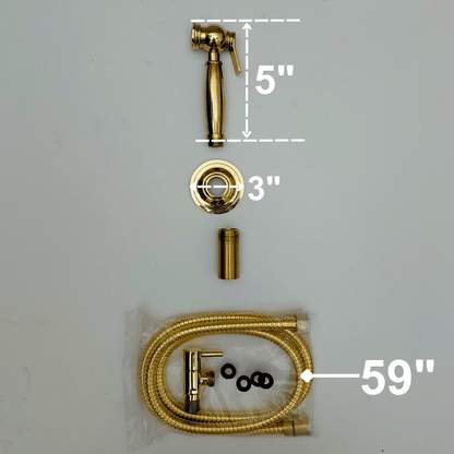 Unlacquered Brass Kitchen Hand Sprayer, Cold Water Solid Brass Sprayer - Ref: ASP004