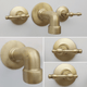 Grifo para lavabo de baño de latón cepillado con manijas tipo palanca - Ref: WFCBB001