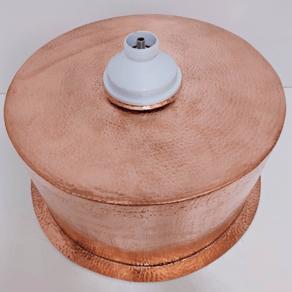 Hammered Solid Copper Bathroom Sink, Round Kitchen Drop-In Sink - Ref: SN011