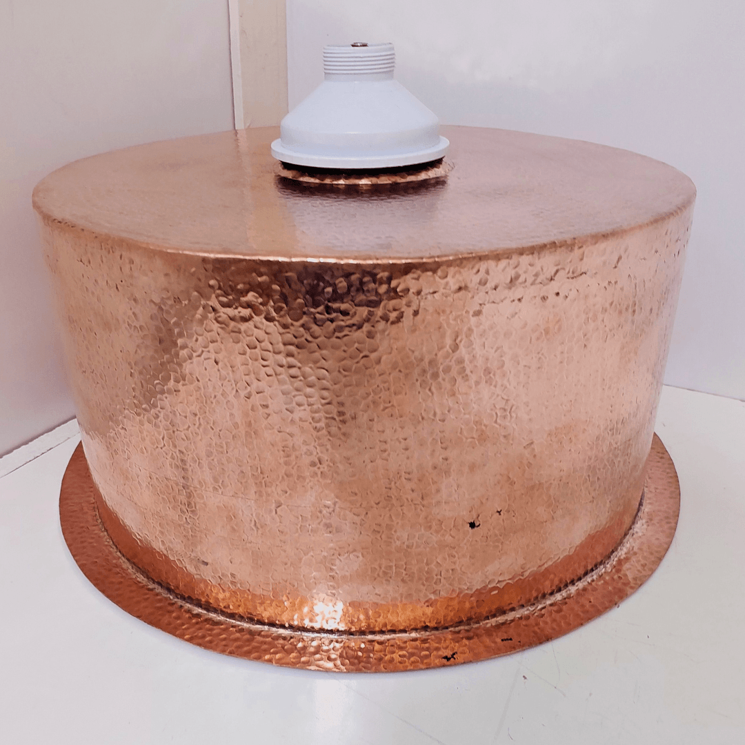 Hammered Solid Copper Bathroom Sink, Round Kitchen Drop-In Sink - Ref: SN011