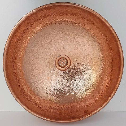 Hammered Round Copper Sink, Handmade Drop-In Sink - Ref: SN006