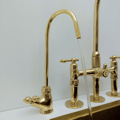 Unlacquered Brass Cold Water Faucet with Lever Handle, Drinking Water Faucet - Ref: FA035-LB