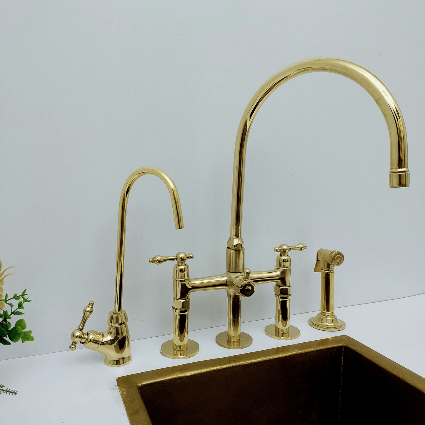 Unlacquered Brass Cold Water Faucet with Lever Handle, Drinking Water Faucet - Ref: FA035-LB