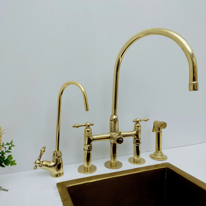 Unlacquered Brass Cold Water Faucet with Lever Handle, Drinking Water Faucet - Ref: FA035-LB