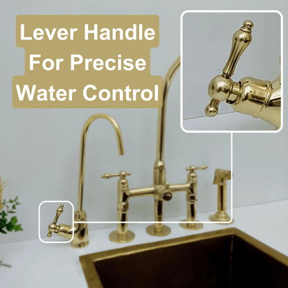Unlacquered Brass Cold Water Faucet with Lever Handle, Drinking Water Faucet - Ref: FA035-LB