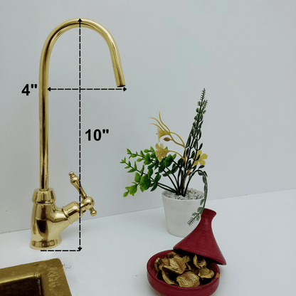 Unlacquered Brass Cold Water Faucet with Lever Handle, Drinking Water Faucet - Ref: FA035-LB