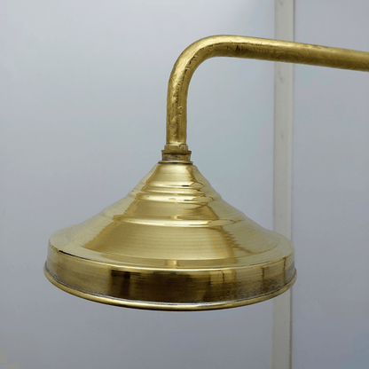 Engraved Unlacquered Brass Shower System with Handheld Shower Head, Round Rain Shower Head and Cross Handles - Ref: ATLASS46