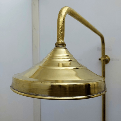 Engraved Unlacquered Brass Shower System with Handheld Shower Head, Round Rain Shower Head and Lever Handles - Ref: ATLASS47