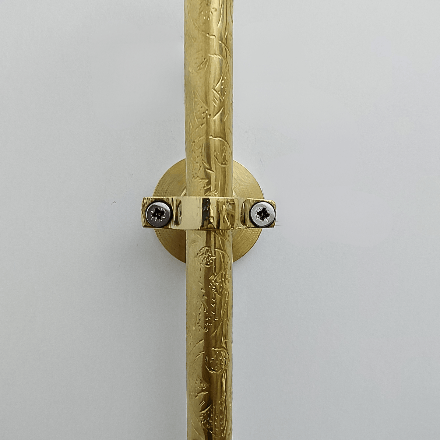 Engraved Unlacquered Brass Shower System with Handheld Shower Head, Round Rain Shower Head and Lever Handles - Ref: ATLASS47