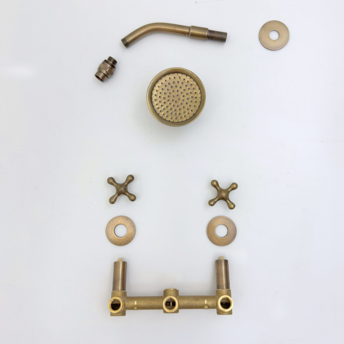Antique Copper Shower System with Adjustable Round Rain Shower Head