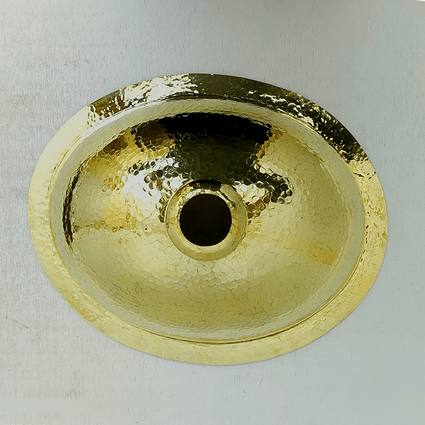 Unlacquered Brass Sink, Drop-in Oval Hammered Sink - Ref: SN100
