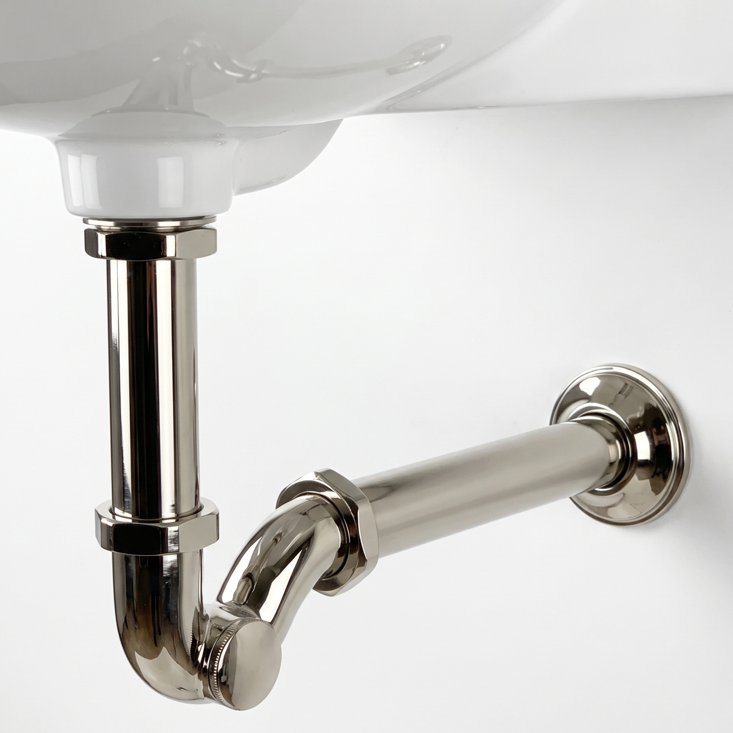 Polished Nickel Drain Pipe with P-Trap