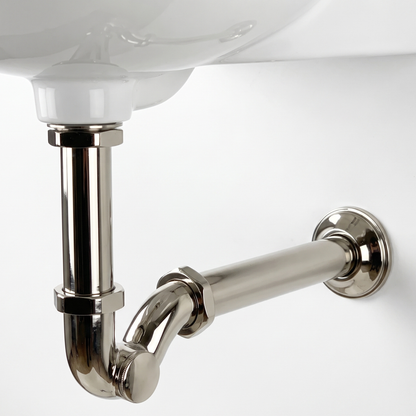 Polished Nickel Drain Pipe with P-Trap