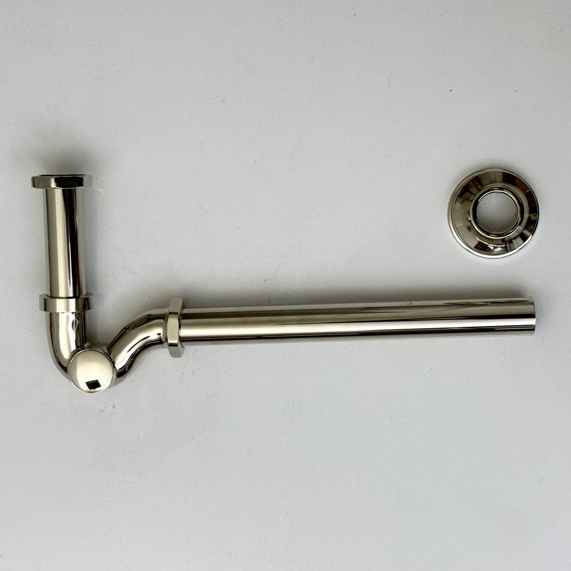 Polished Nickel Drain Pipe with P-Trap